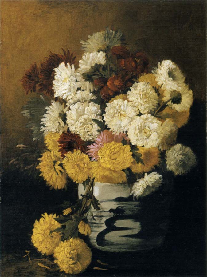 Chrysanthemums in a Canton Vase